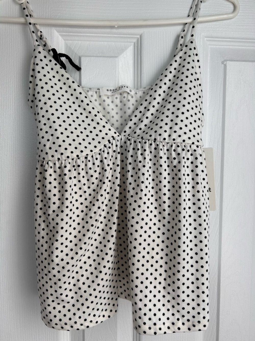 NWT White Polka Dot Flowy Top